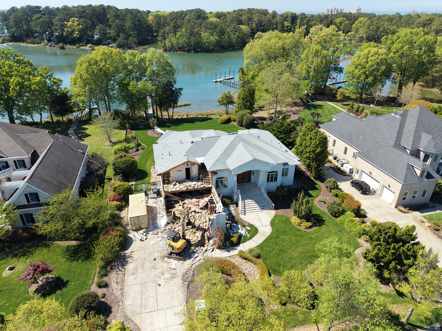 Partial residential demolition in Virginia Beach